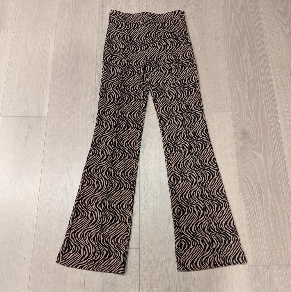 Chic Black and Tan Flare Pants
